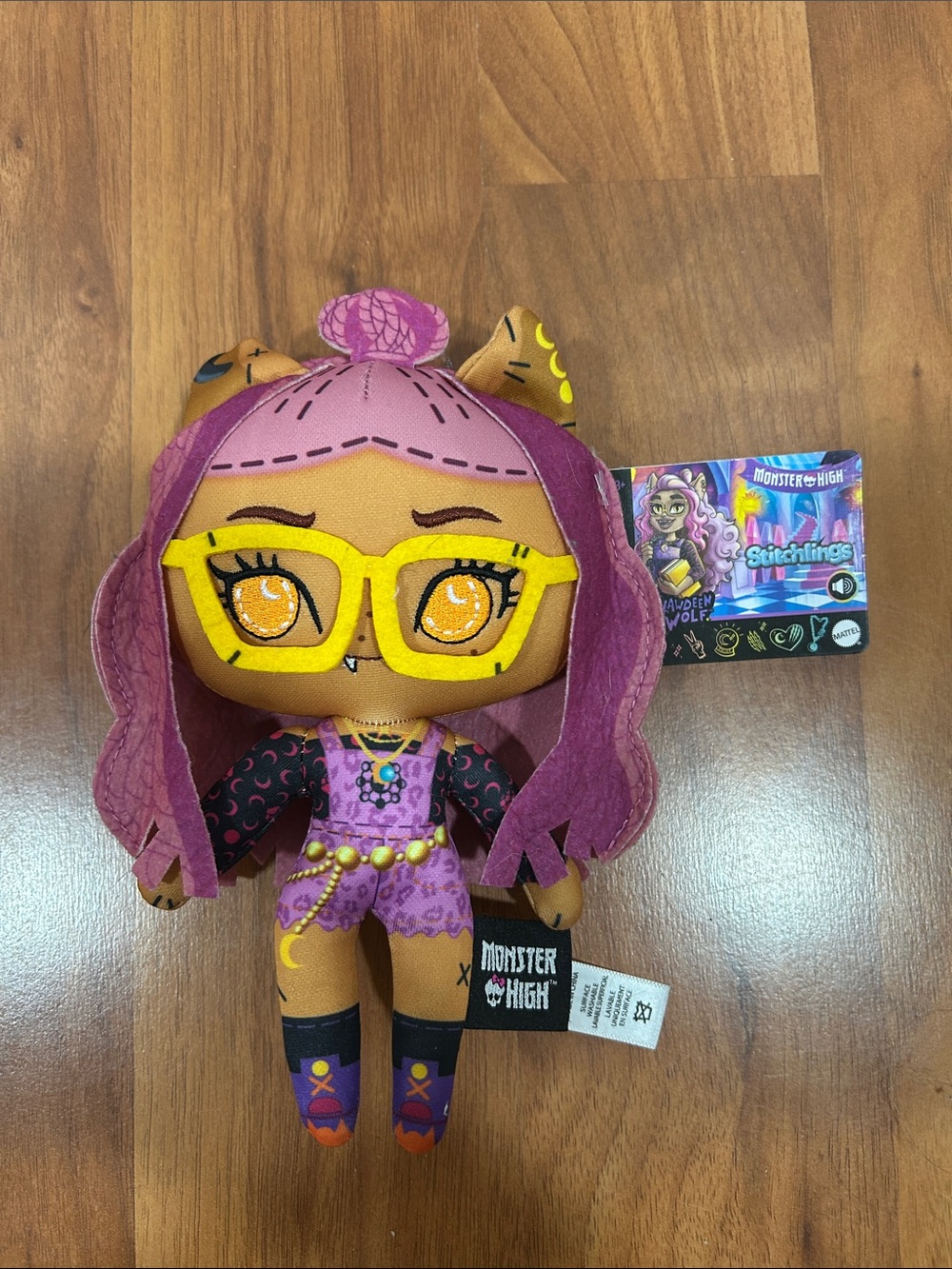 monster high Clawdeen Wolf Plush - Purple, Yellow, Orange